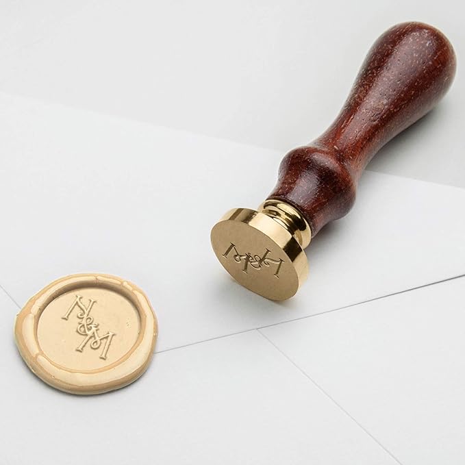 Personalisiertes Siegelstempel, 2 Initialen + & | Design 2 (25mm