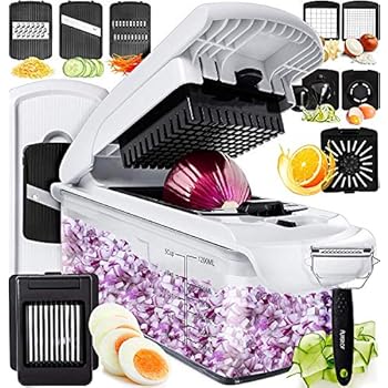 Fullstar Vegetable Chopper Dicer Mandoline Slicer - Food Chopper Vegetable Spiralizer Vegetable Slicer Peeler - Onion Chopper Salad Chopper Veggie Chopper Vegetable Cutter Food Slicer Egg Slicer