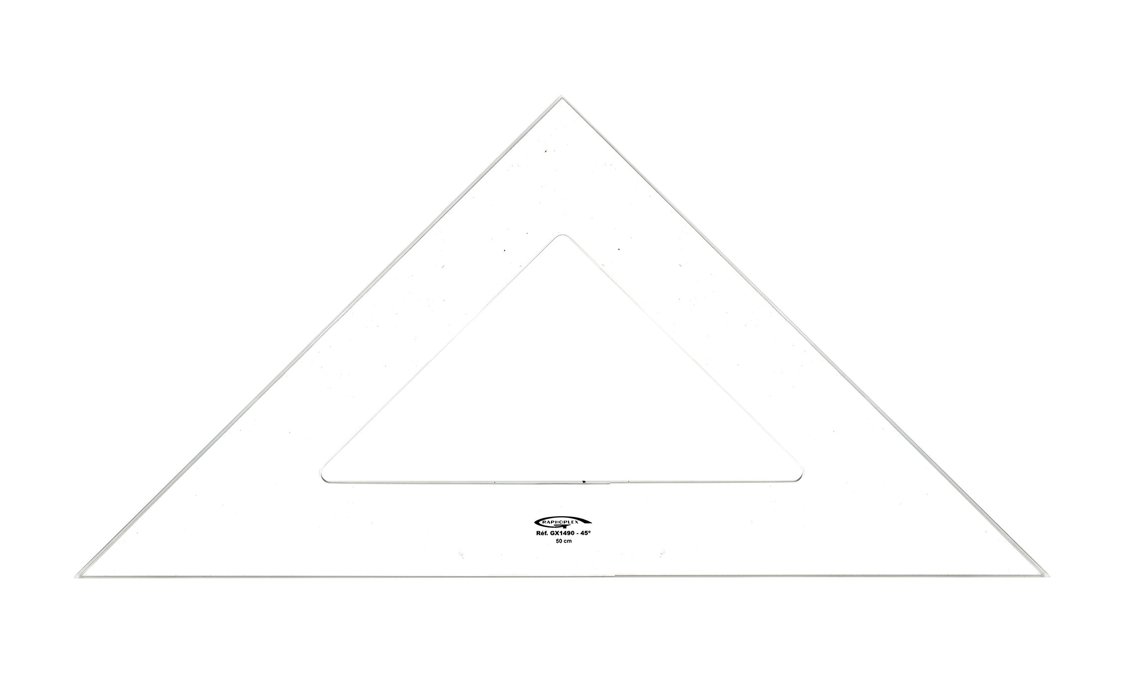 Graphoplex Set Square 45 ° 3 Edges (Clear 50 cm Transparent