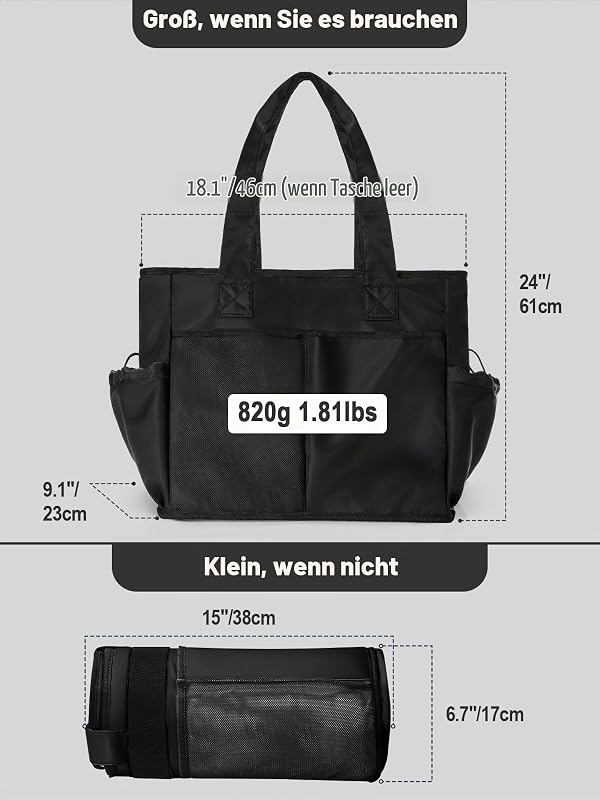 Kühltasche 26L Faltbar, Auslaufsicher Isoliertasche mit Kühlfach & Staufach, 2 in 1 Wasserdicht Picknicktasche mit Mehreren Taschen für Einkauf, Picknick, Arbeit, Strand