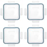Snapware 8704-PC (4-Cup) Lid with Blue Spruce Gasket (4-Pack) - Made in USA | Airtight Seal | BPA-Free Components | Freezer Ready | Stain Resistant Construction