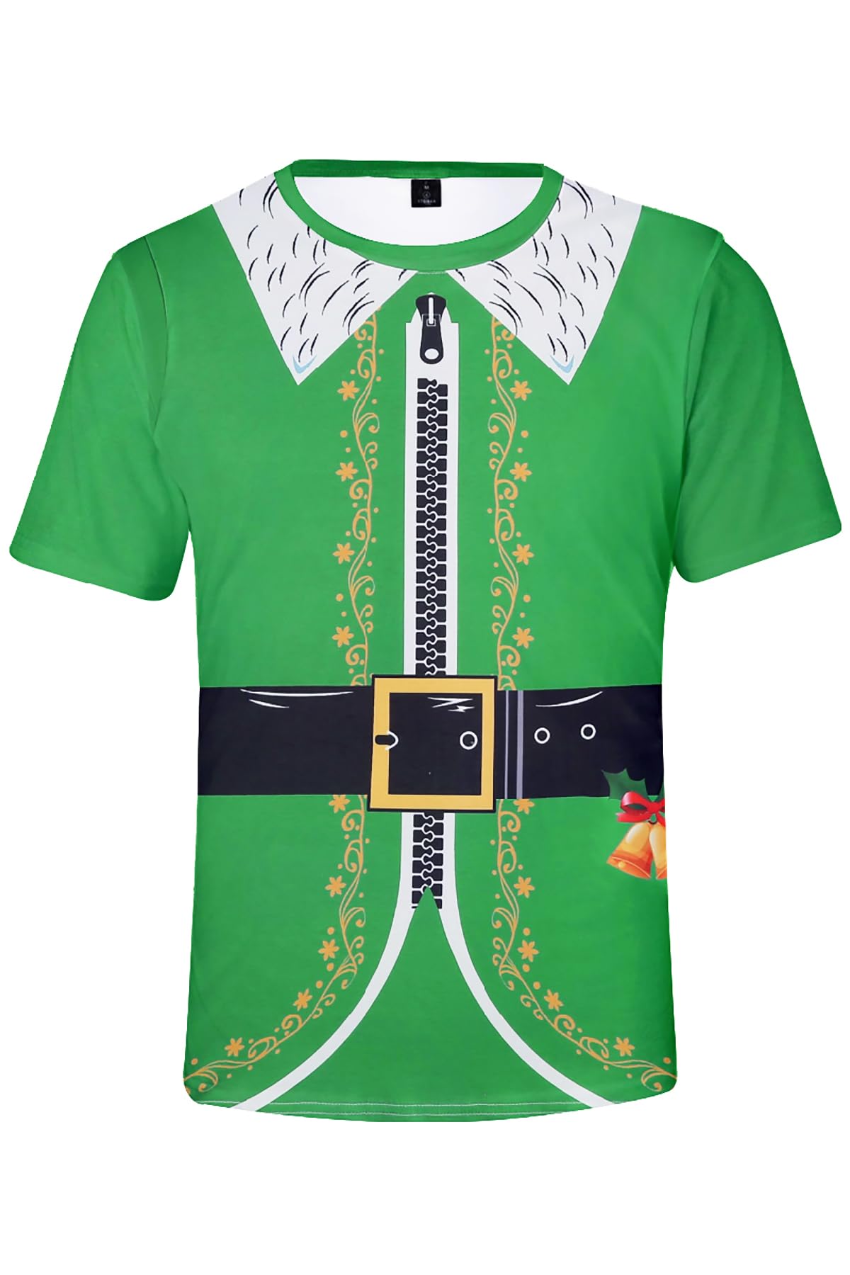 Photo 1 of GRAJTCIN Elf Shirts for Men Novelty 3D Print Santa's Elf Costume T-Shirt XL