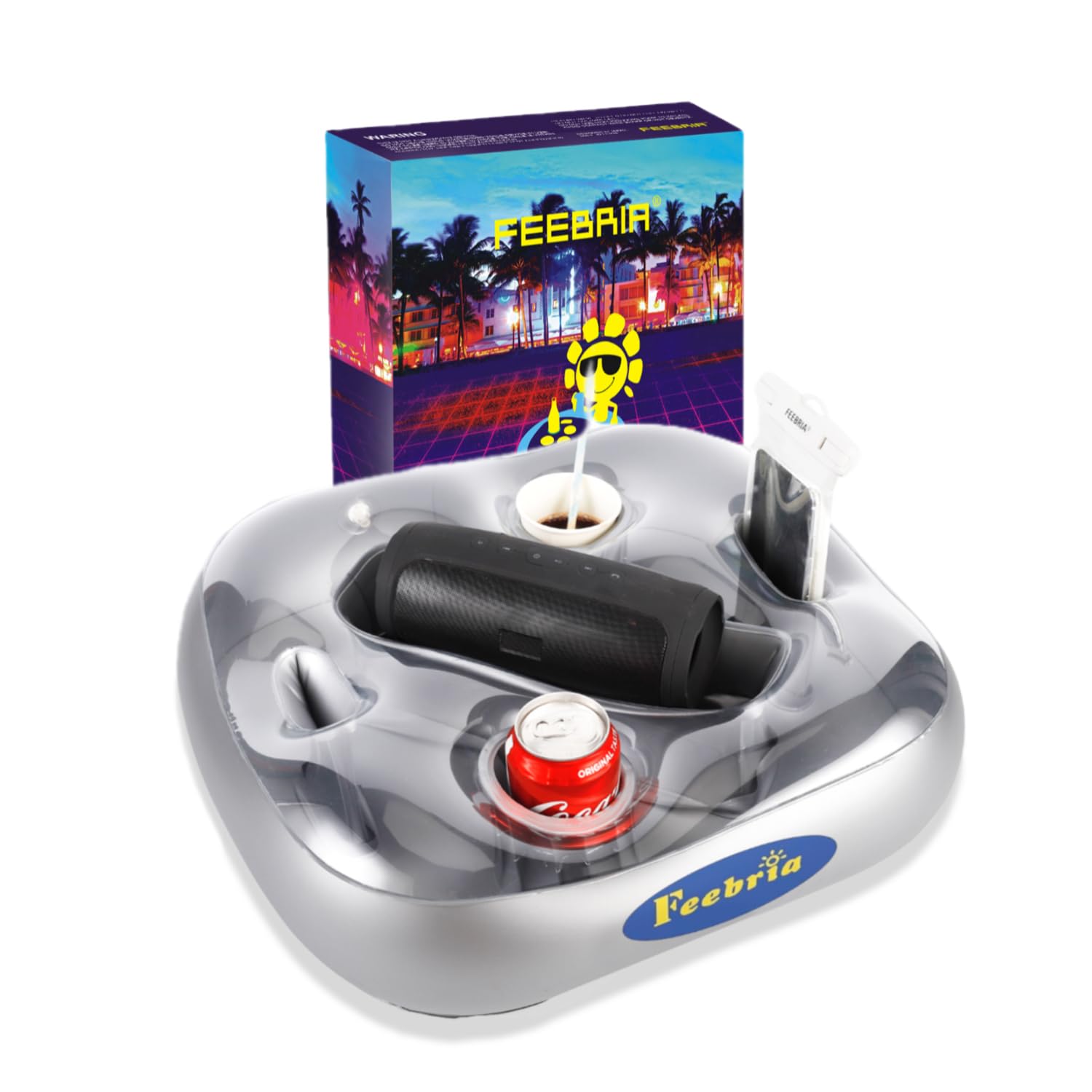 Photo 1 of FEEBRIA Upgraded Pool Drink Holder Float for Hot Tub, Beach & Party Decor