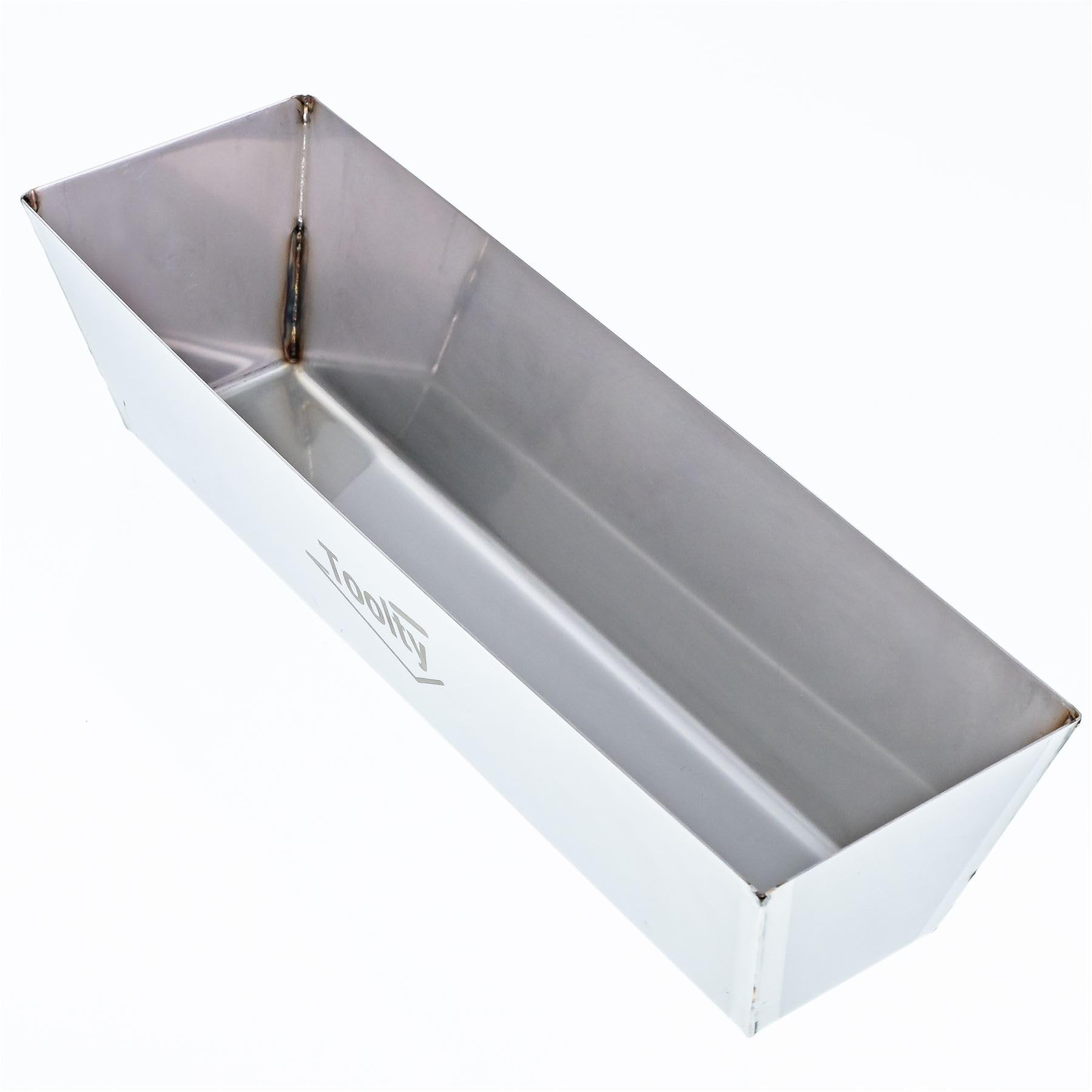 Toolty Stainless Steel Plasterers Mud Pan - 14" - 360mm - for Holding Mixing Plastering Drywall Grouting Jointing - DIY - TLTY-4901