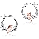 JERWLI Dinosaur/Axolotl/Manatee/Alien/Tiger/Frog/Pig/Hedgehog Hoop Earrings for Women 925 Sterling Sliver Jewelry Gifts for Women Lover