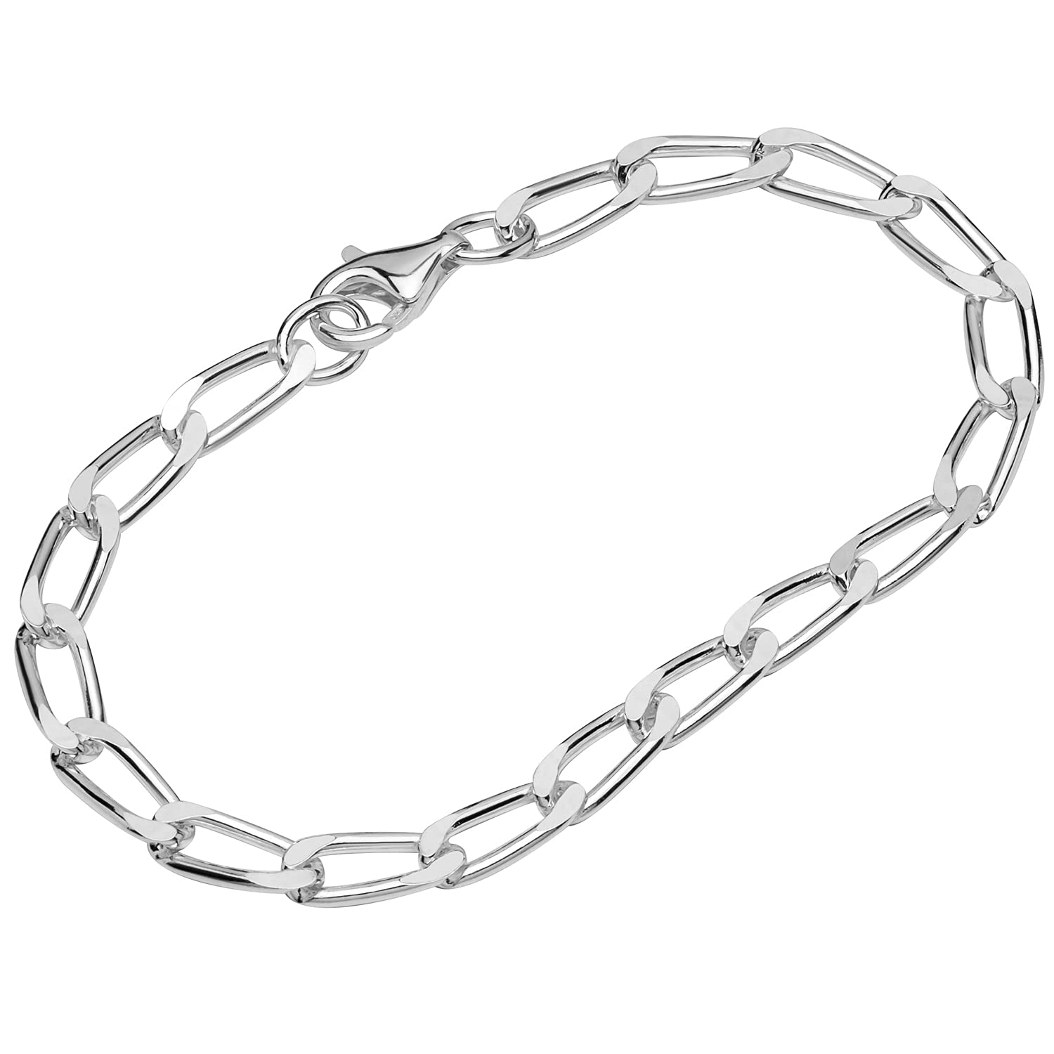 NKlaus bracelet 925 Sterling Silver 20cm long tank chain round unisex bracelet exquisite 12136