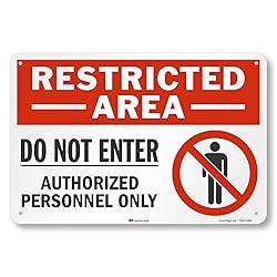 SmartSign 12" x 18" 'Restricted Area Do Not