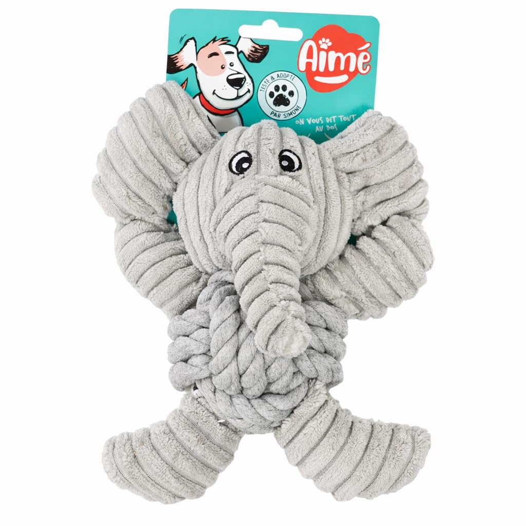Aimé Soft Elephant Plush Toy for Dogs Size 16 cm