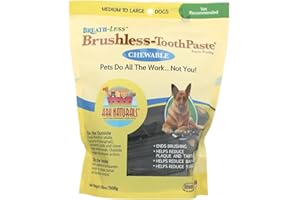 ARK NATURALS Breath-less Brushless Toothpaste, Medium Breed Dogs (18 oz) - Packaging May Vary,Golds; Yellows