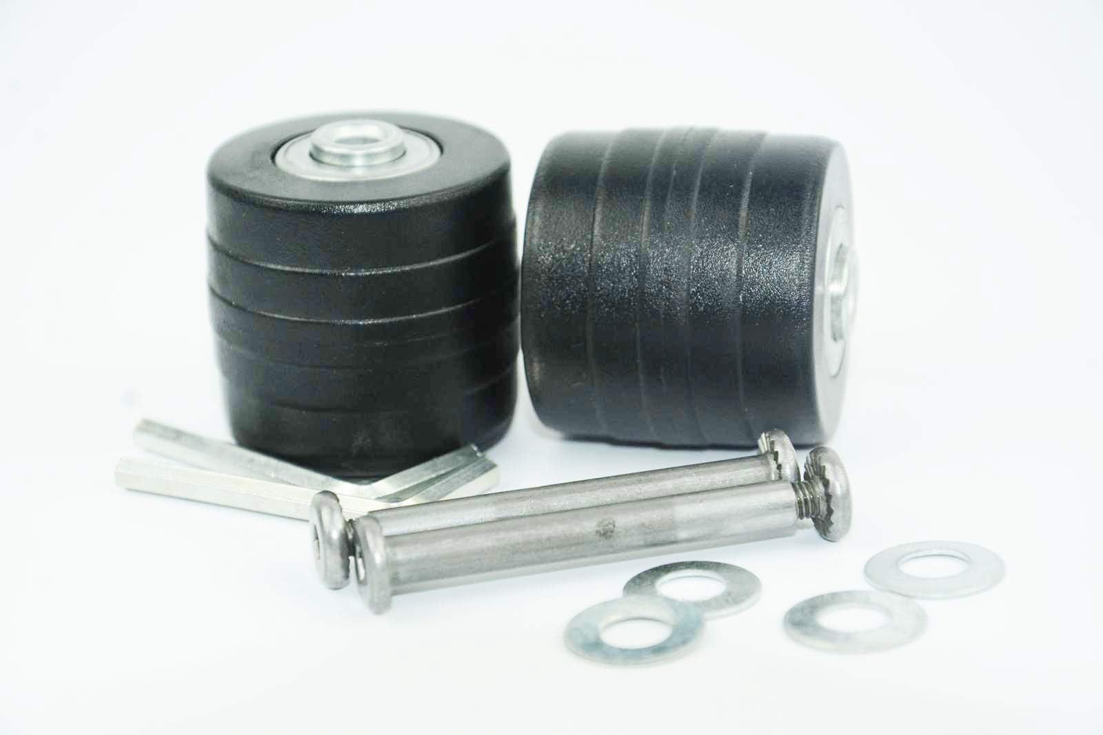 1 Pair Luggage Suitcase Replacement Barrel Wheel Wheels Repair Axles Deluxe Repair Kit OD 42 X 38MM Axles lengh: 50mm