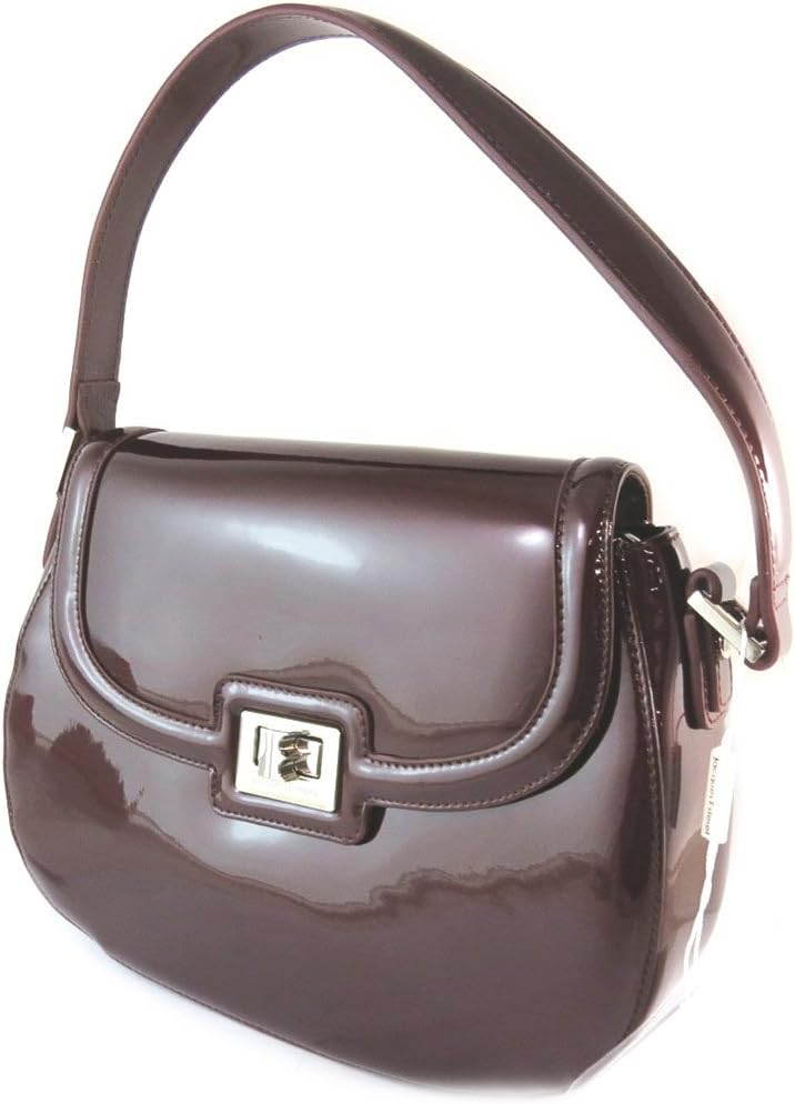 Leather bag 'Jacques Esterel'bordeaux varnish.