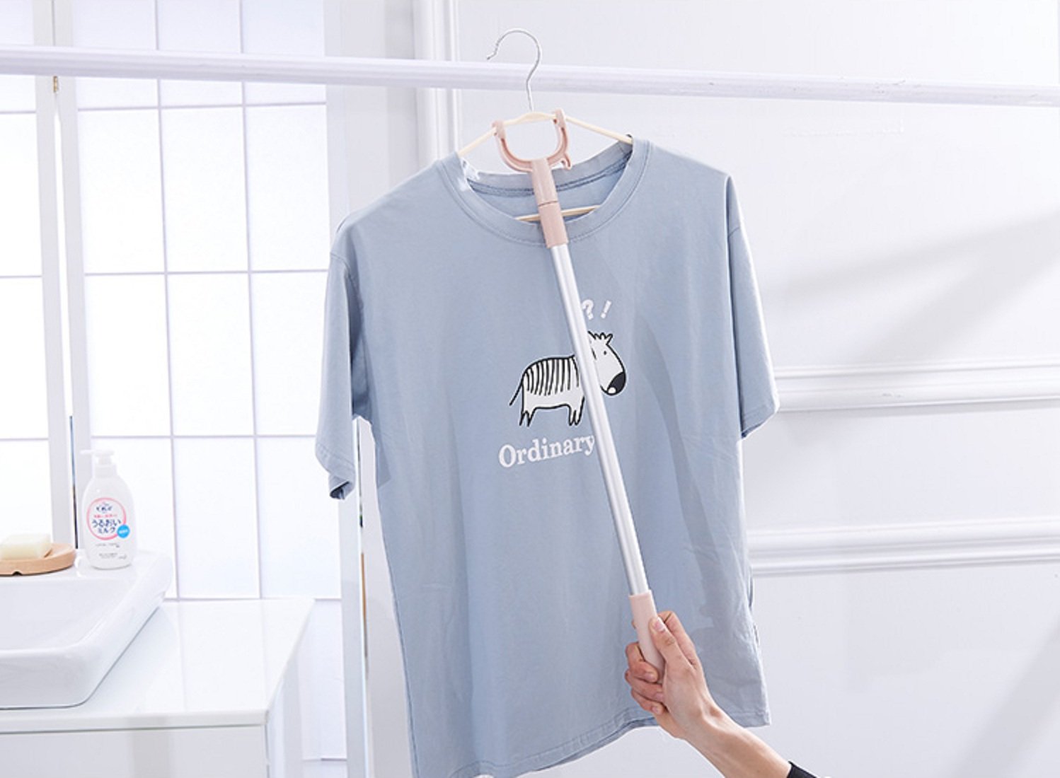 VelKro Stainless Steel Telescopic Pole Clothes Hooks Hanger Poles