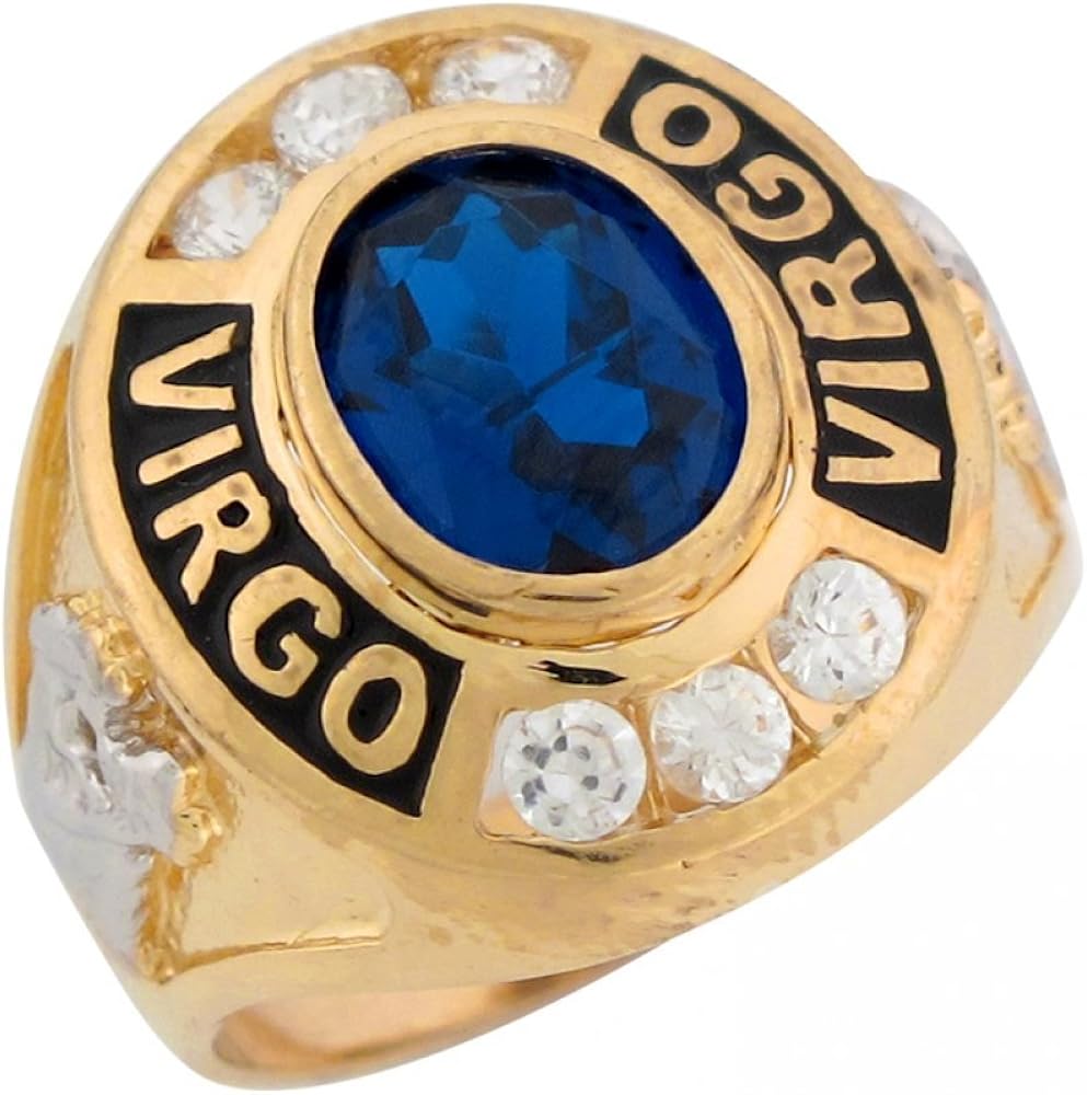 Jewelry Liquidation 10k Two Tone Gold Simulated Sapphire CZ September