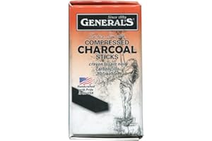 GENERAL'S General Pencil Compressed Charcoal- Box of Six Soft Rectangular 6B Sticks