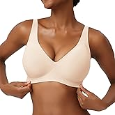 FITPPY Jelly Wireless Bras for Women No Underwire Deep V Push Up Seamless Bras Comfortable Tshirt Bralettes Everyday Bras