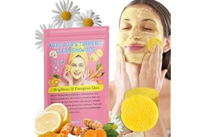 LIAKTEKMA Turmeric Face Scrub Pads - Turmeric & Kojic Acid Cleansing Pads – 40 Count Exfoliating Pads for Face and Body, Balances Skin Hydration, Removes Excess Keratin, Brightens Dark Spots (40 PCS)
