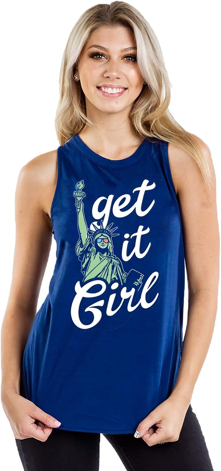 Tipsy Elves Women's Fun and Bright Patriotic Summer Tank Tops: Clothing