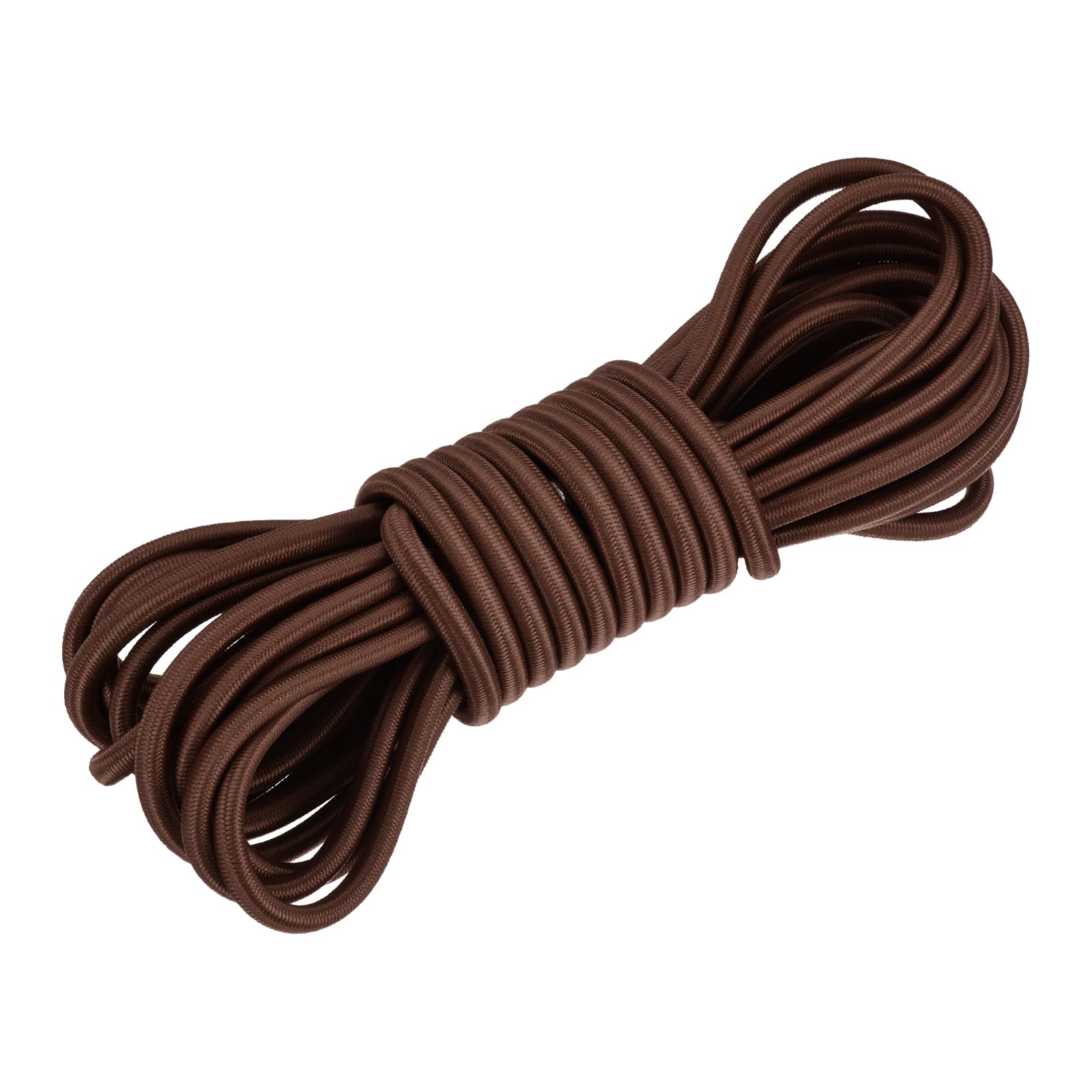 DMiotech 6mm Shock Cord, 7.6 M Brown Bungee Cord Tent Pole Shock Cord Round Elastic Kayak Rope Stretch String Marine Grade Heavy Polyester for DIY Projects Tie Downs