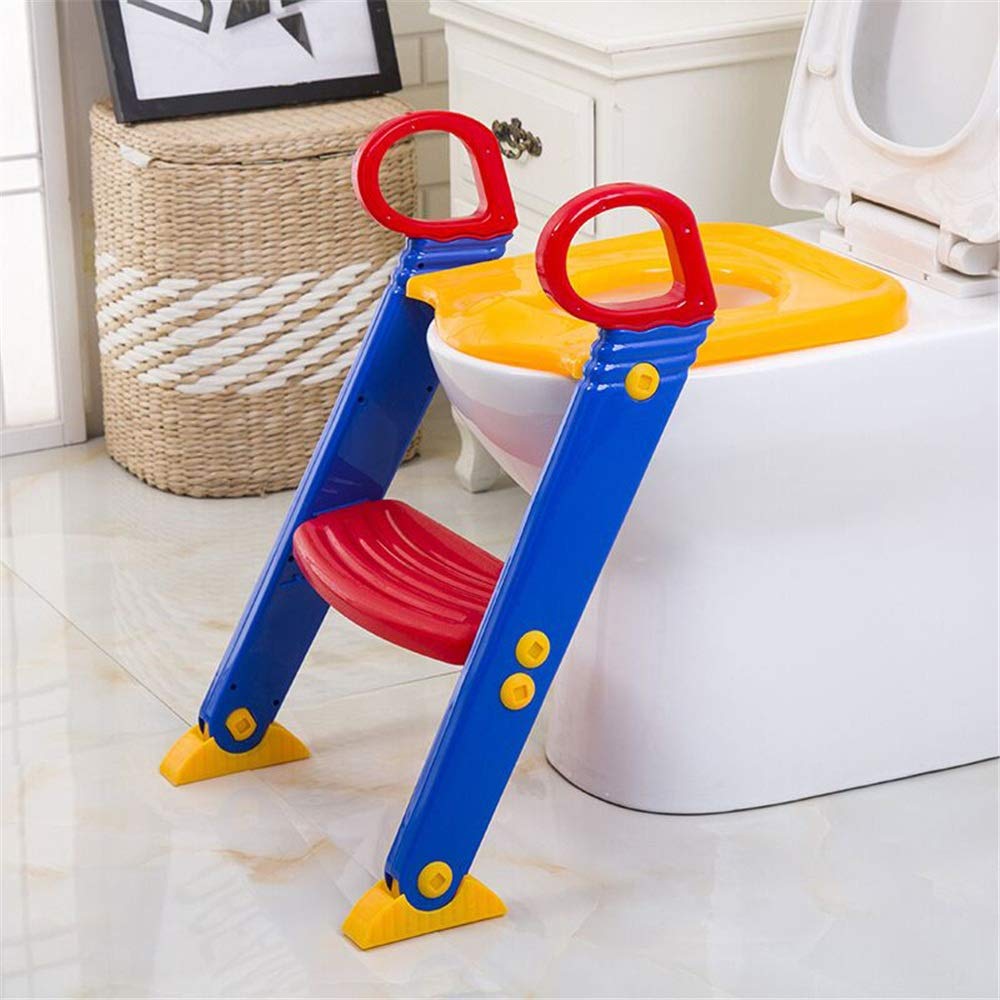 Potty Toilet Trainer Seat With Step Stool Ladder Adjustable Baby Toddler Kid Potty Toilet Seat For Boy And Girl Childrens Toilet Training Seat Chair Color Red Size One Size Step