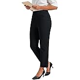 MoFiz Women's Business Casual Pants 7/8 Ankle Stretchy Straight Leg Cropped Golf Traval Dressy Work Chino Pant with 4 Pockets