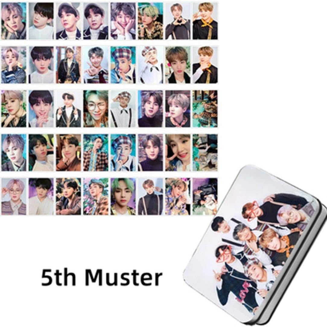 Beisite particular 40pcs/set Kpop BTS 5TH MUSTER Signature Photo Cards Bangtan Boys Lomo Cards+Iron Box(None C)