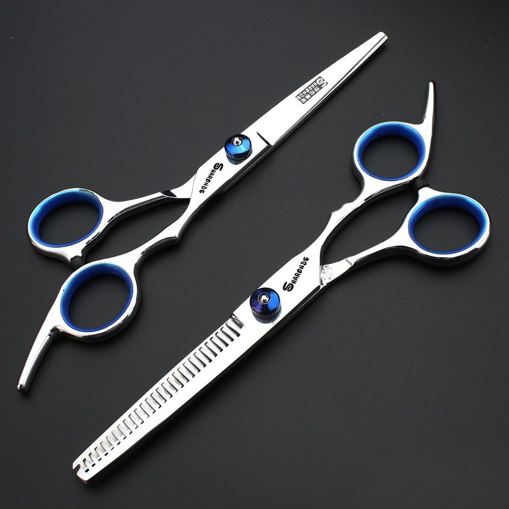 Hairdressing Scissors 6 inch Salon Professional Hairdresser Cutting and thinning Hair Scissors Set 17.5cm (Black Screw Scissors Set) - Image 5