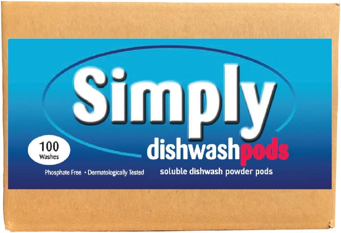 Simply Dishwash - Pack of 100 Washes Dishwash powder pods, 100 count (Pack of 1)