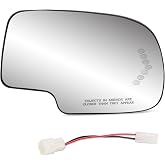 Passenger Side Heated Mirror Glass for 2003-2007 Chevy Silverado Tahoe GMC | Fits Cadillac Escalade Avalanche Suburban Sierra Yukon, Side View Mirror with Turn Signal, Includes 2-to-4 Pin Adapter
