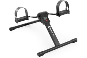 Under Desk Bike Pedal Exerciser, Portable Under Desk Cycle with Adjustable Resistance, Mini Exercise Bike for Arm and Leg Wor