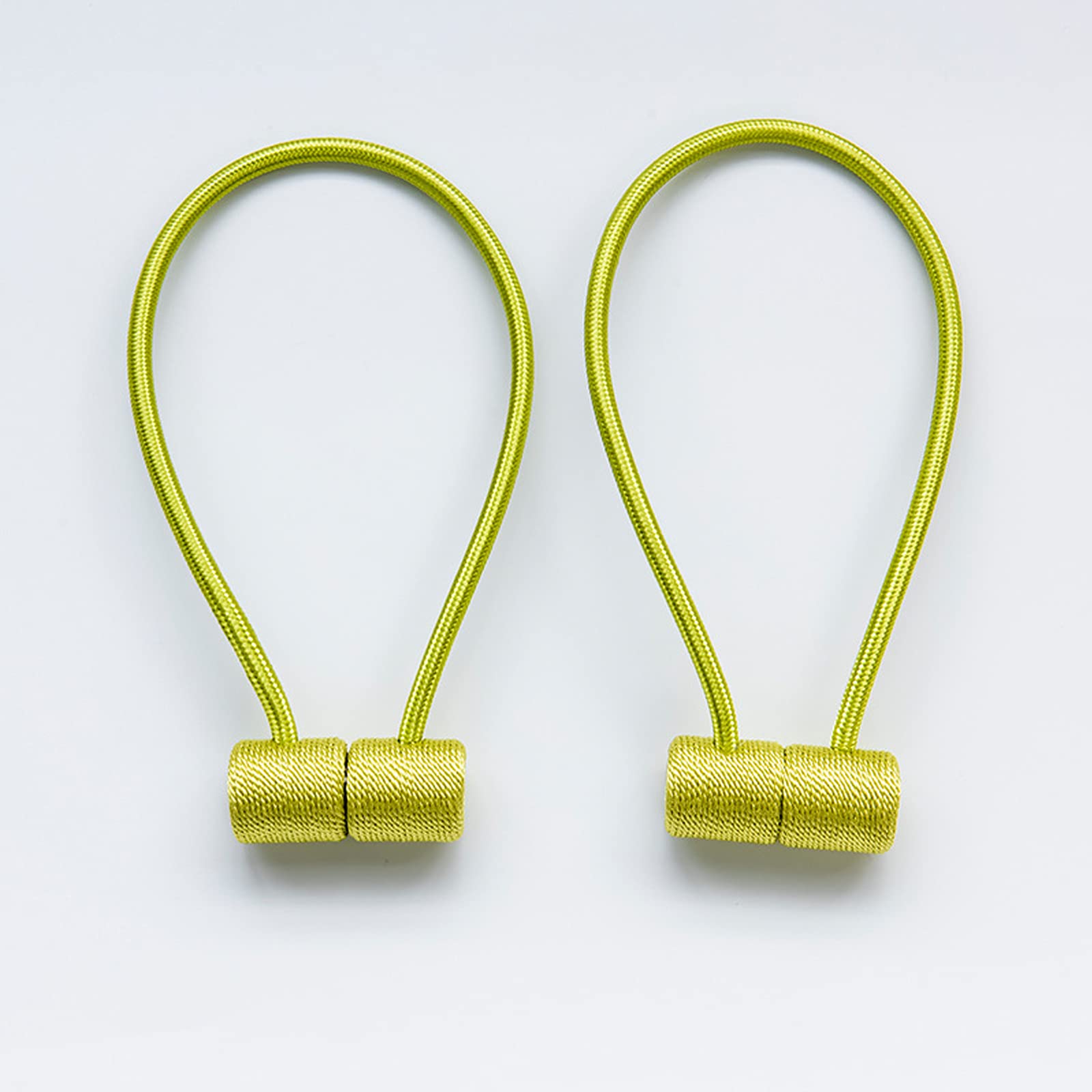 Curtain Tie Backs Strong Magnetic,Metal Curtain Tiebacks Hooks,Tie Clips Curtain Holdbacks Rings for Home Office Window Curtain Straps 1 Pair (light green)