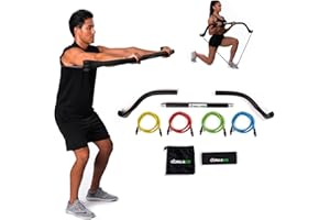GORILLA FITNESS Travel Gorilla Bow Portable Home Gym Resistance Bands and Bar System for Fitness, Weightlifting and Exercise Kit, Full Body Workout Equipment Set