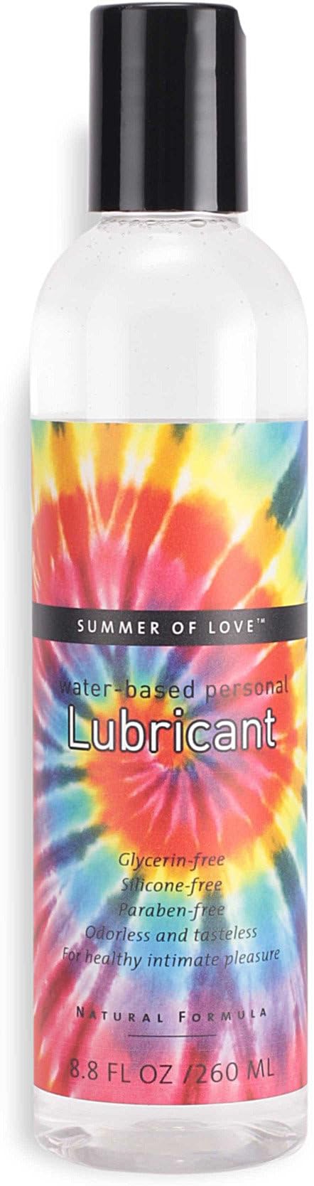 Summer of Love Water Based Personal Lubricant, 8.8 fl oz, Natural Gentle Formula Lube for Men, Women and Couples, No Silicone, Glycerin or Harsh Chemicals, Unscented and Paraben Free