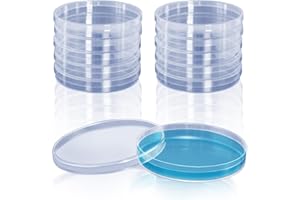 GPJYYDS 10 Pack Sterile Plastic Petri Dishes with Lid, 90mm Dia x 15mm Deep, Lab Petri Plate Dish for Lab Analysis, School Projects, Blood Samples, Bacteria, Plant & Seed Cultivation Cell-Culture Petri Dish