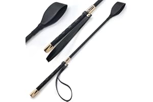 Keedolla 18" Riding Crop English Whip with Wrist Strap, Horse Whip Jump Bat Equestrianism Horse Crop for Training, Tournament, Shows - Double Slapper
