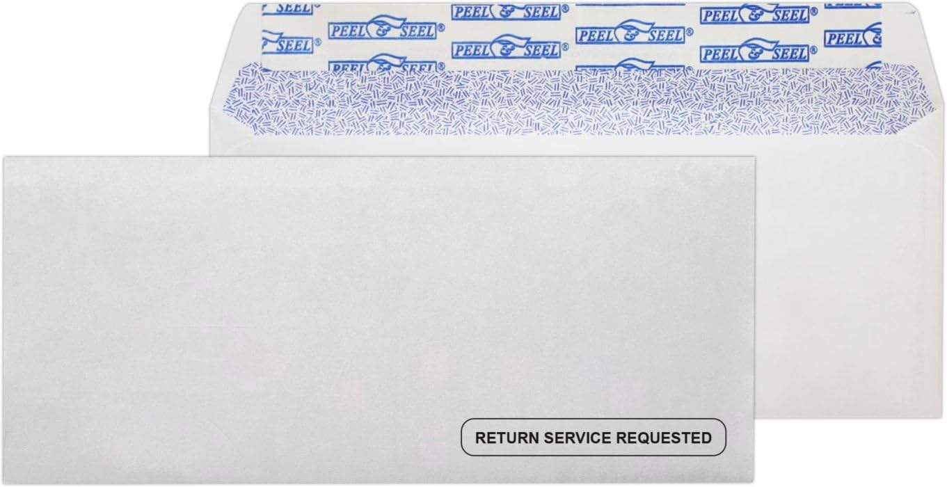 10 Regular Envelopes (4 1/8 x 9 1/2) 24lb. Bright White Return Service