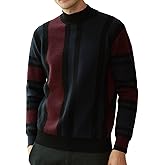 GRACE KARIN Mens Sweater Turtleneck Striped Pullover Fashion Christmas Sweater