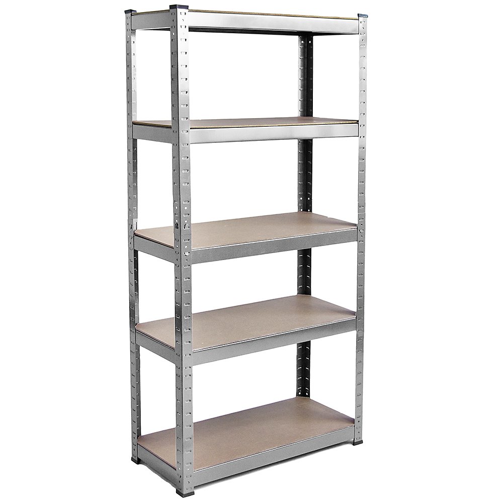 Home Vida 5 Tier Galvanised Heavy Duty Adjustable Steel Garage Shelving Unit (H) 1800mm (W) 900mm - 875kg Weight Capacity