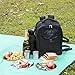 One Savvy Girl Picnic Backpack for 4 with Premium Stainless Steel Tableware - Complete 4 Person Picnic Basket Set w/Blanket, Insulated Food Cooler Bag, Wine Opener, Cheese Board, Napkins & More