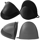 ButterMelt 4PCS Oven Mitts, Silicone Pot Holders Heat Resistant, Mini Oven Gloves for Kitchen, Thickened Silicone Hot Pads fo