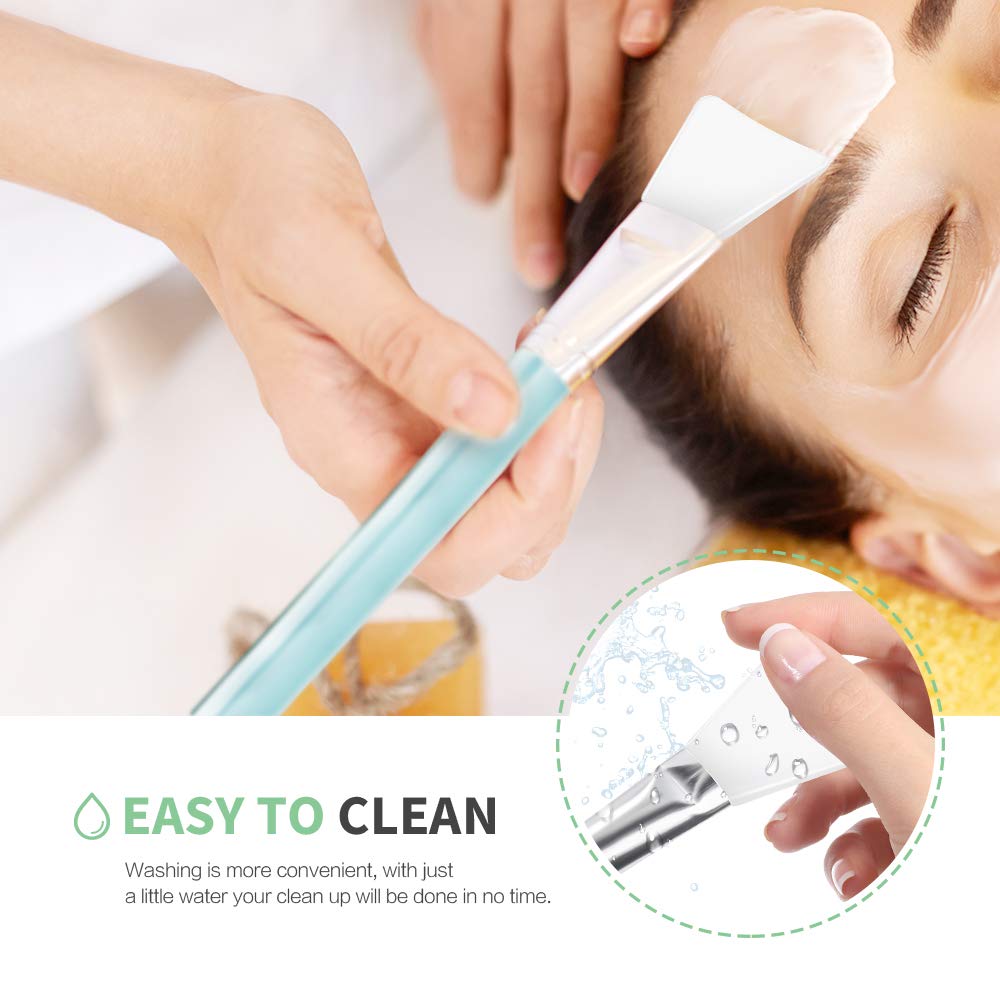 Face Mask Mixing Bowl Set, Teenitor DIY Facemask Mixing Tool Kit with Silicon Face Mask Brush Facial Mask Bowl Stick Spatula Gauges Puff, Pack of 8, Green : Beauty