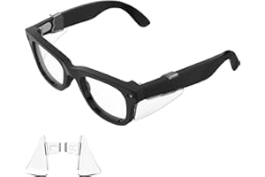 HiBloks Safety Glasses Side Shields for Ray-Ban Meta Wayfarer/Skyler/Headliner & Oakley Meta HSTN Smart Glasses Accessories, Durable & Anti-Slide, Lightweight Comfort Fit for Secure Wear (Transparent)