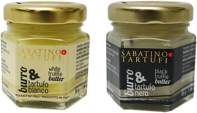 Amazon サバティーノ社 白トリュフバター 黒トリュフバターセット サバティーノ バター 通販