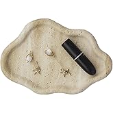 Natural Marble Travertine Ring Dish - 5.5" Jewelry Tray For Nightstand, Keys, Earrings (Pink Marble) - View #7