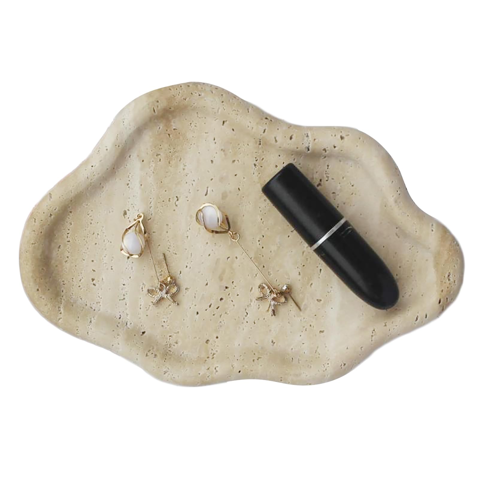 Genuine Travertine Jewelry Tray Cloud Shape, Marble Trinket Dish, Ring Dish Key Tray Asethetic Home Décor, Gift for Women