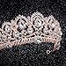 Exacoo Rose Gold Tiara for Women Queen Crown Rhinestone Headband Crystal Bride Crowns and Tiaras Hair Accessories for Prom Party Pageant Princess Wedding