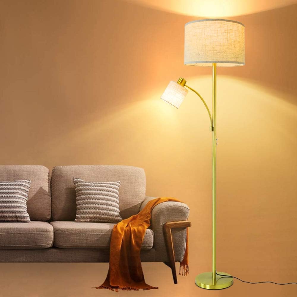 Depuley 2 Head Mother and Child Standing Floor Lamp，3000k Warm White