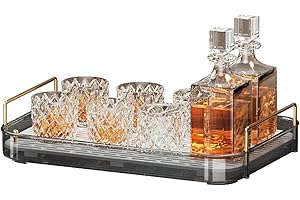 Seoneiro Whiskey Tray and Glass Cup Rack with Drain Board, Mug Holder and Coffee Cup Organizer for Kitchen and Bathroom Countertop