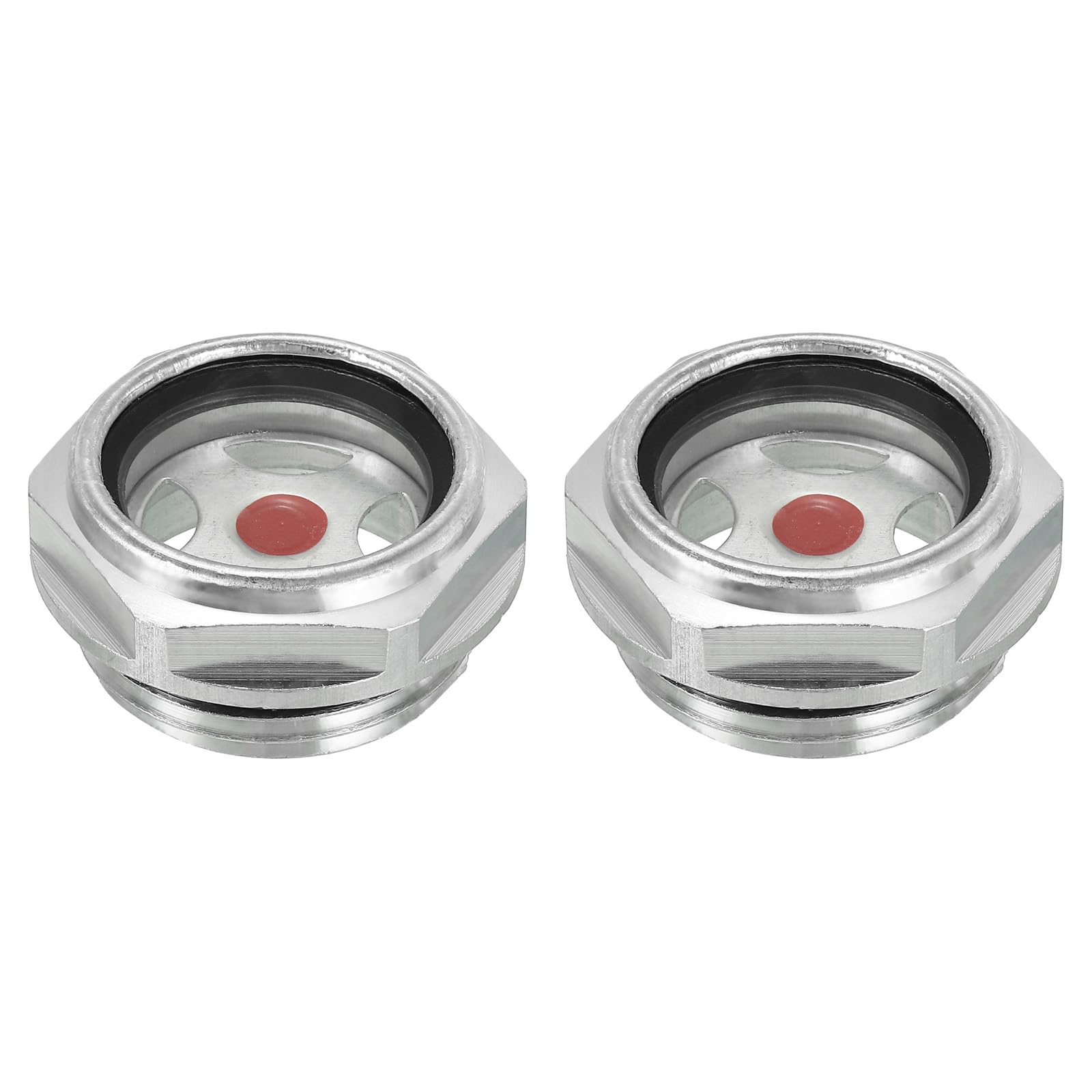 PATIKIL Air Compressor Oil Sight Glass, 2 Pack G 1" Male Thread Aluminum Alloy Oil Liquid Level Gauge Air Compressor Parts with O-Ring