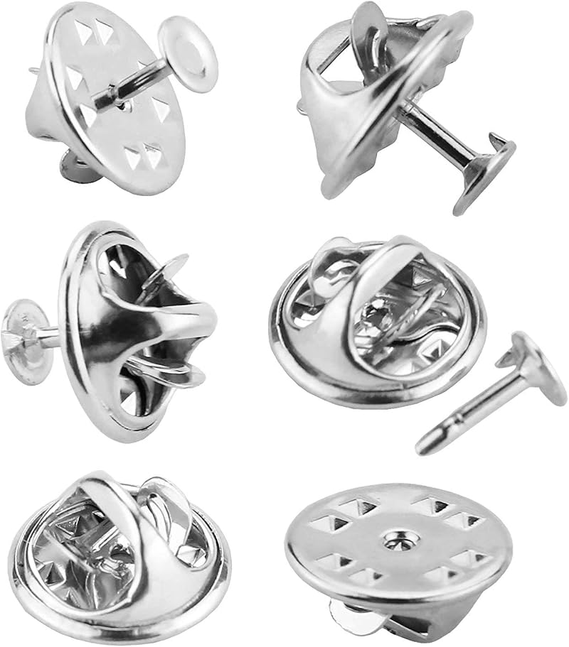JANYUN 120 Pairs Butterfly Clutch Tie Tacks Pins 8mm Blank Pins Silver