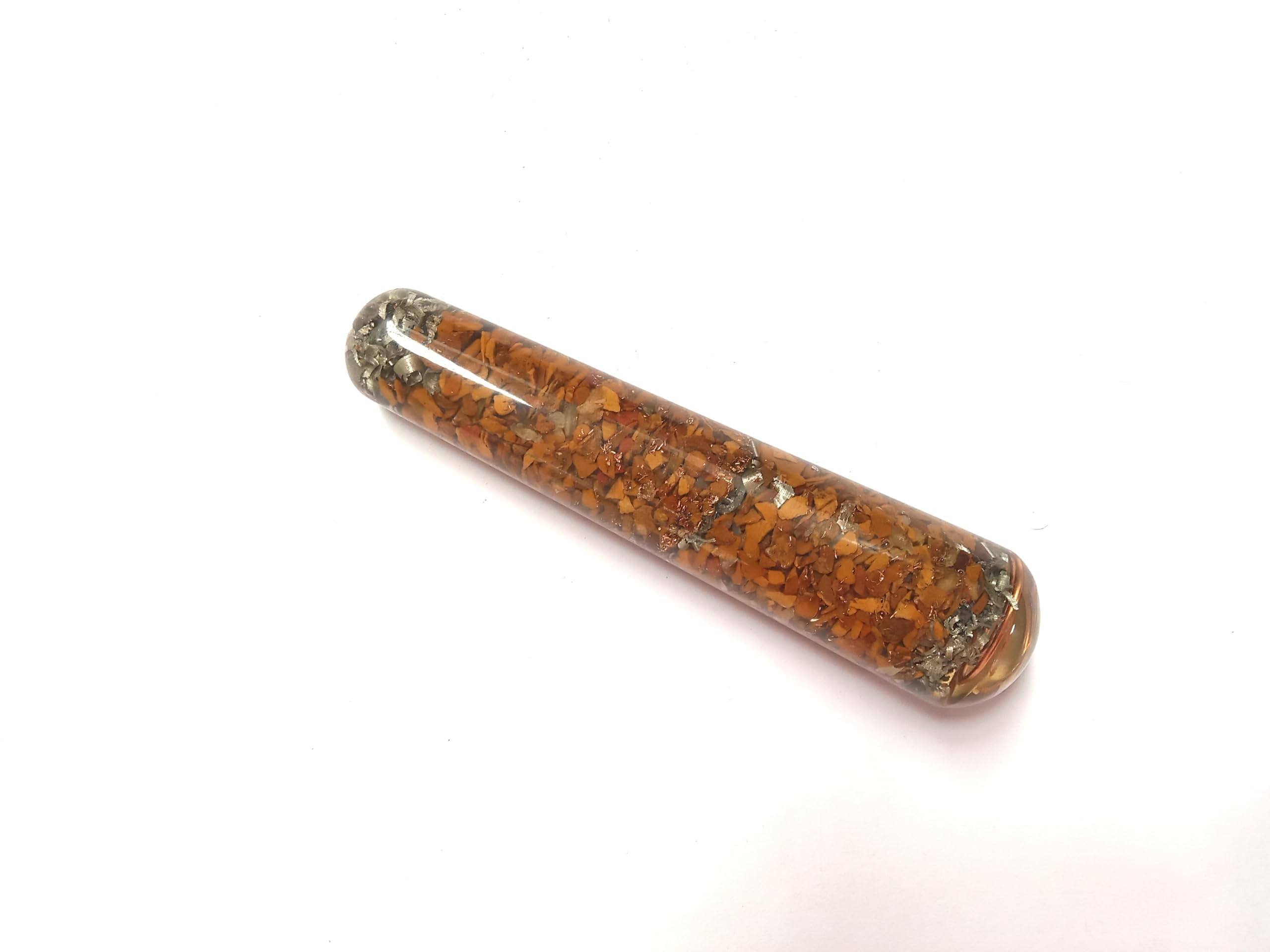 Prajet Energized Orgonite Smooth Massage Wand Stick Energetic Copper Chokurei Reiki Healing Genuine Crystal Divine (Yellow Jade)